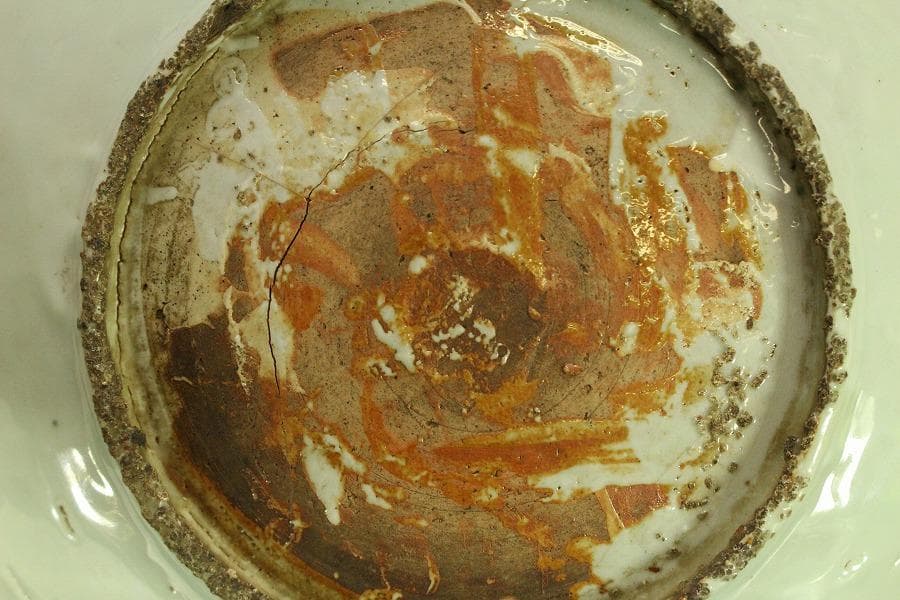 茶道具 唐物 呉須赤絵 鳳花紋 皿 φ33cm(A929)