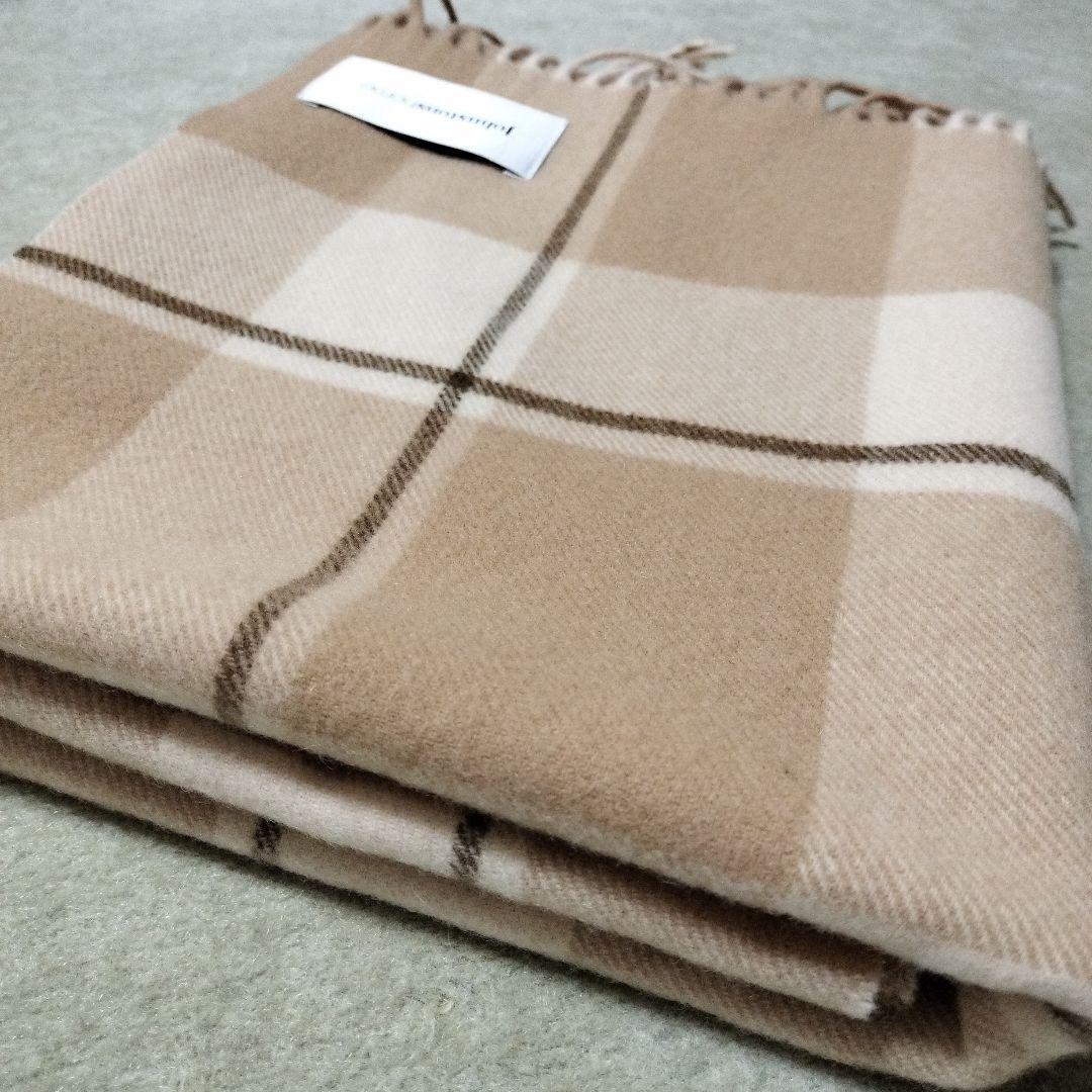 【新品】Johnstons　カシミヤ混ウール高級ブランケット　イギリス製