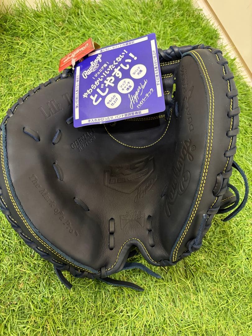レア色 ローリングス 軟式 少年 左 キャッチャー ミット GJ3R ネイビー