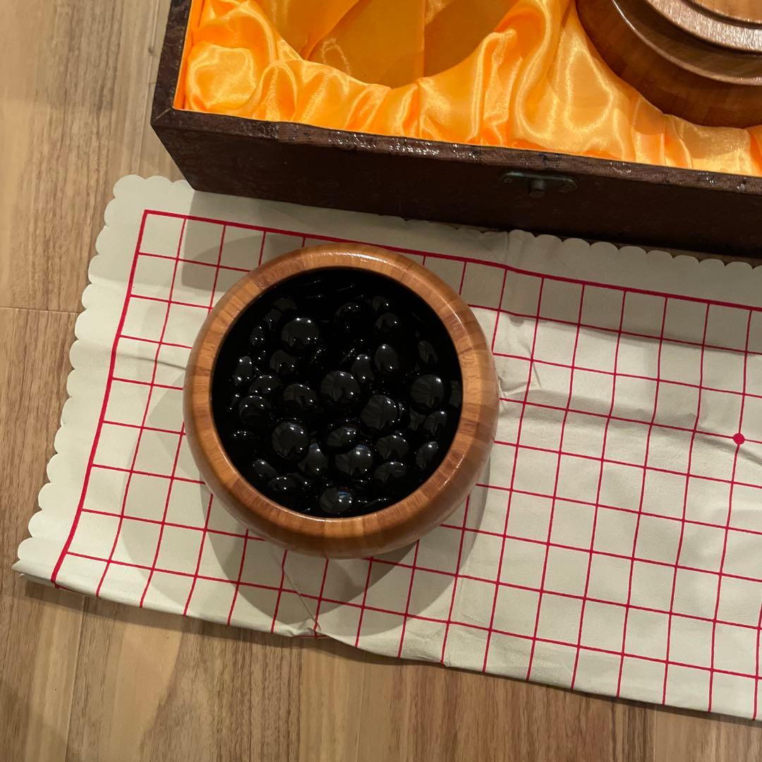 囲碁　瑪瑙碁石　玉石　黒178個　白180個