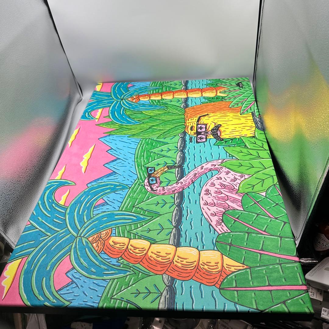 モルガ　MULGA インテリアアート　フラミンゴとパイナップルのアート