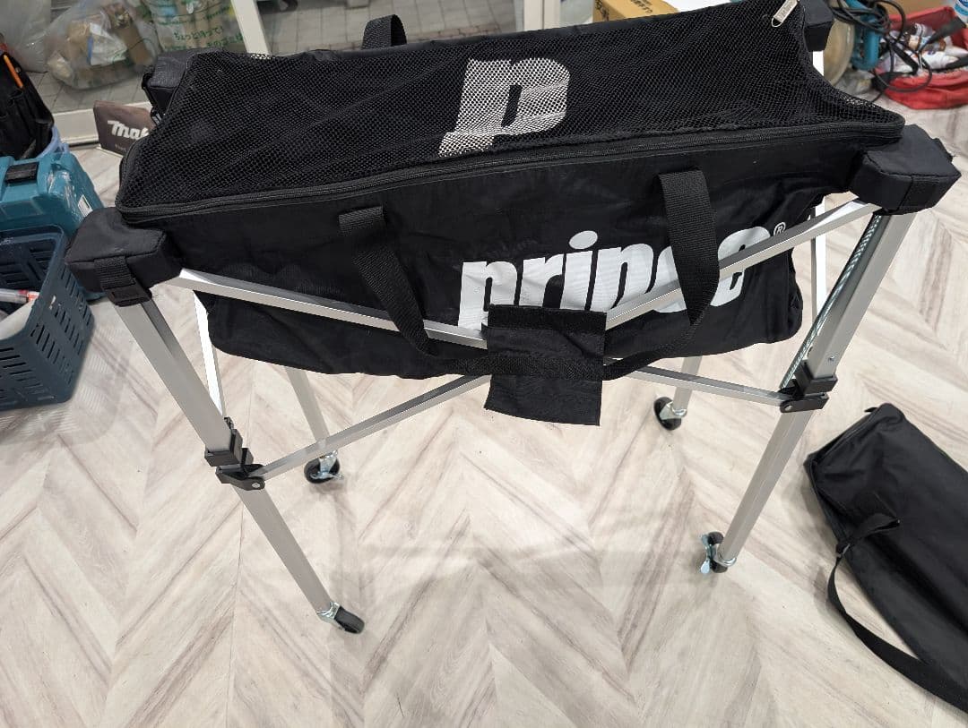 prince テニスボールバッグ 大容量 黒　ボールバスケット