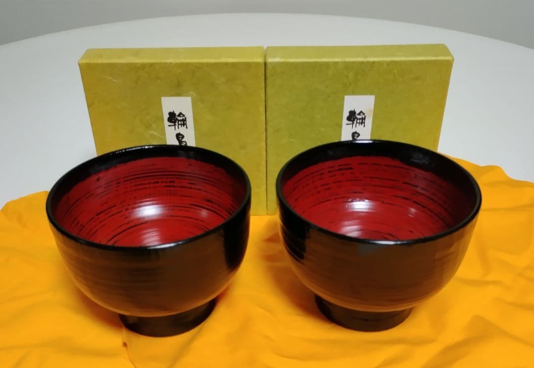 輪島塗　内根来　合鹿椀　2客