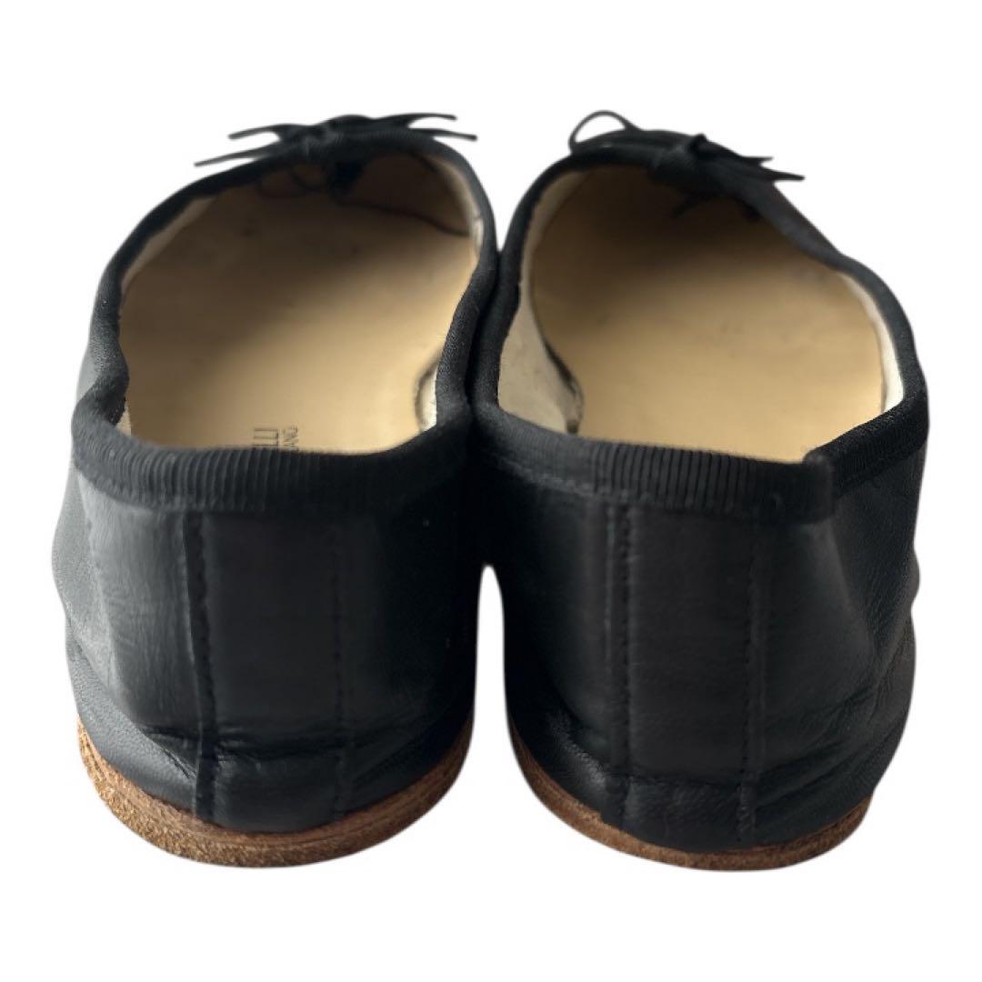 PORSELLI A.P.Cレザーバレエシューズ 黒 24cm 38サイズ