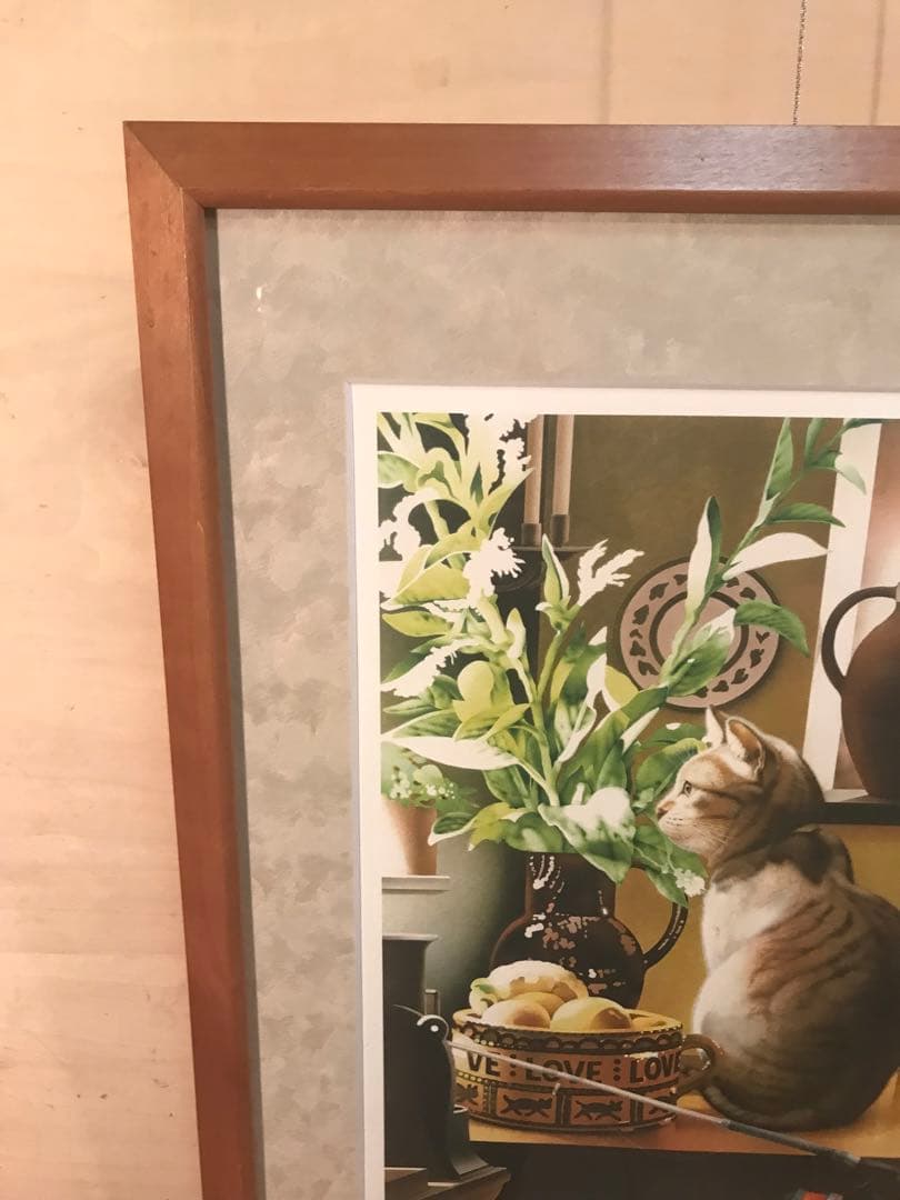 村松誠　「猫」　リトグラフ　直筆サイン・落款・エディション有り