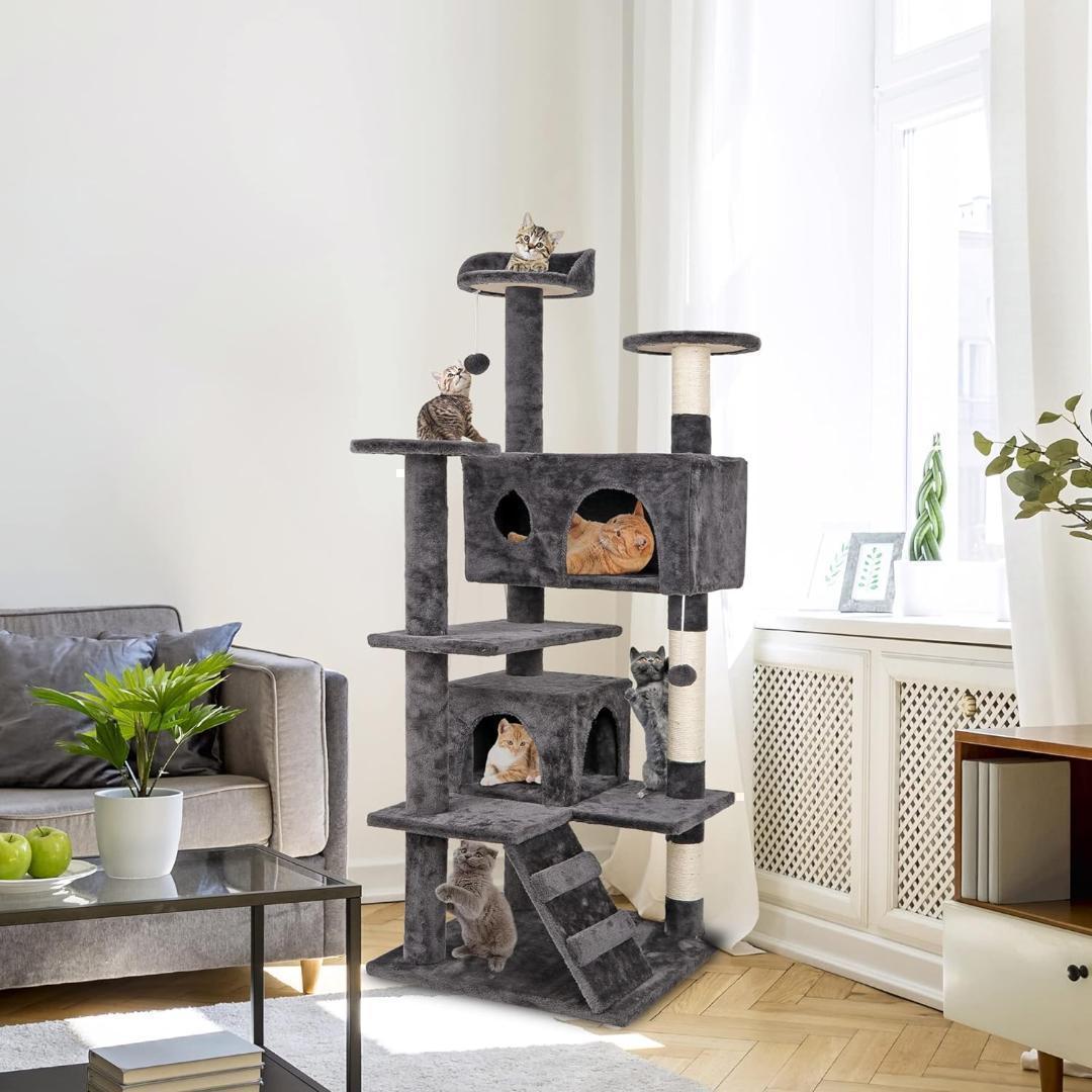 【M2942-88-56】キャットタワー 据え置き　高さ135cm　組み立て簡単