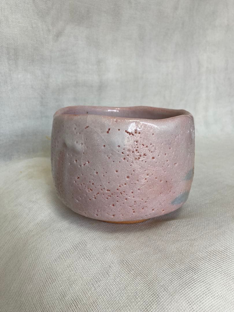 美濃焼／ピンク志野茶碗／昭5