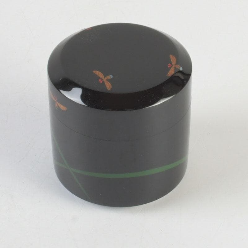 茶道具　山中塗　中村宗悦作　即中斎好写　蛍早苗蒔絵　雪吹棗　共布共箱　V9826