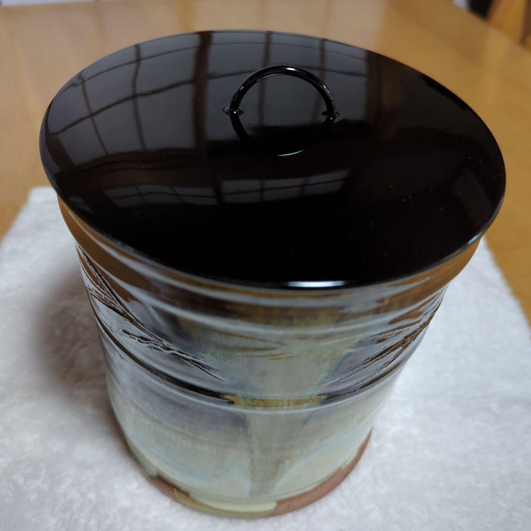 茶道具　水指　(塗蓋)　加藤春永　朝鮮唐津