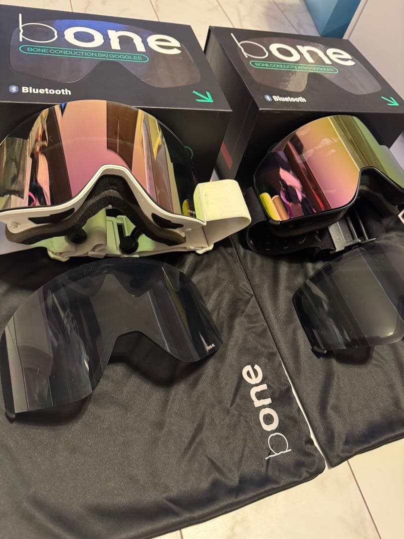 bone Bluetooth ゴーグル ミラーレンズ 2個セット