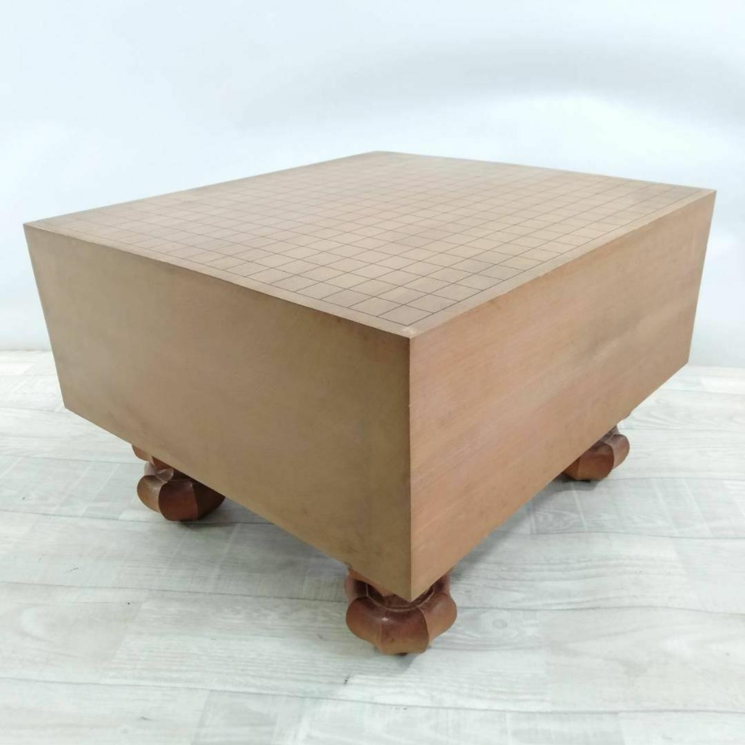 【良品】碁盤 5寸7分 厚み17.4cm 天然木 ３２号蛤碁石 板目木裏