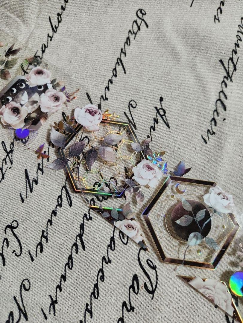 コラージュ マステ 海外 和柄 花 装飾 1ループ 切売り おすそ分け