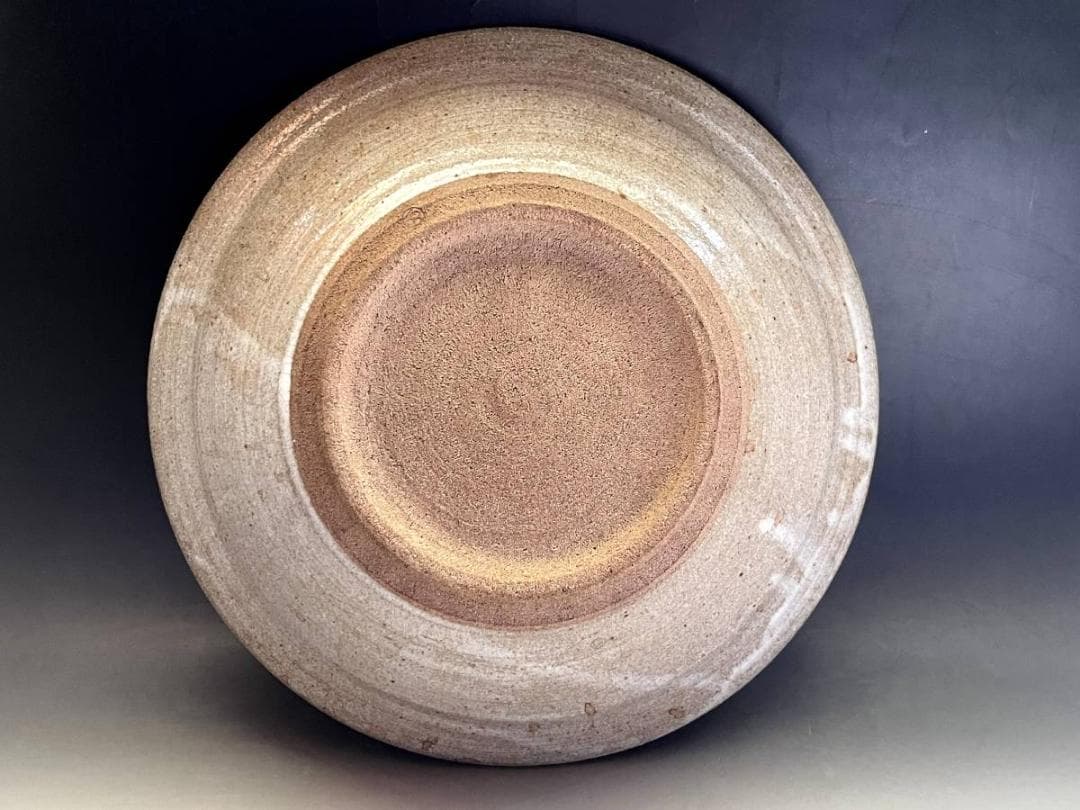 大皿■絵唐津笹紋皿 唐草 飾り皿 料理皿 粉引 古美術 時代物 骨董品■