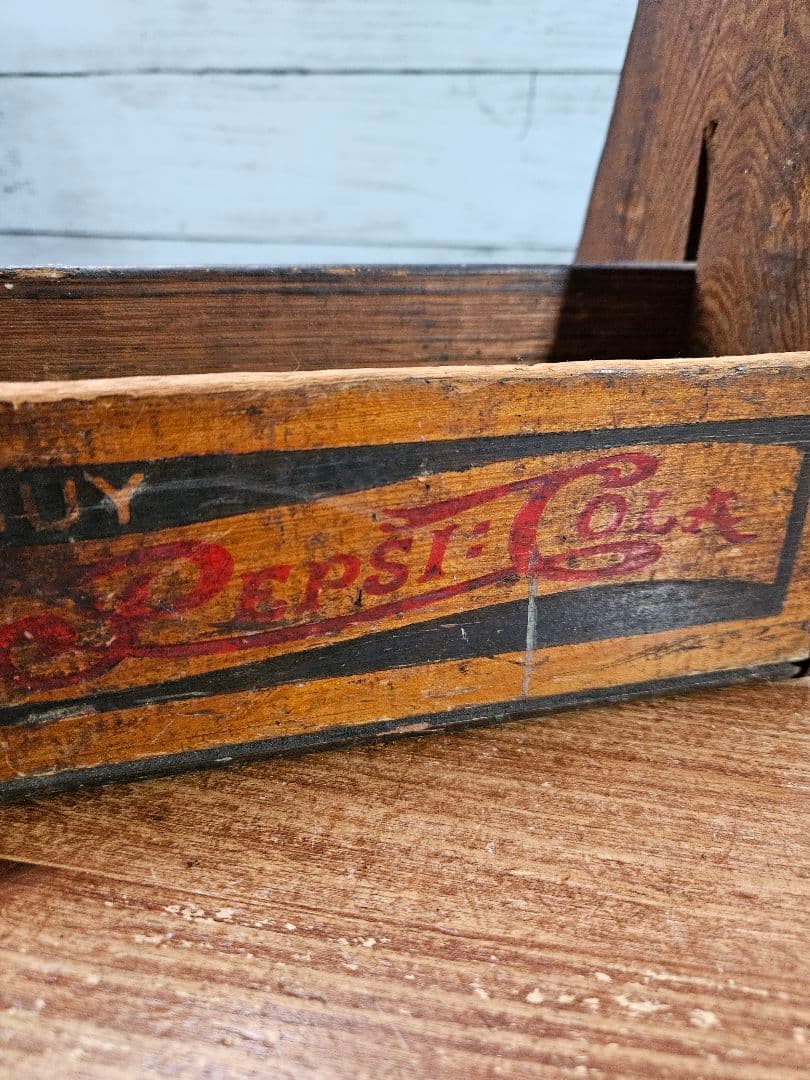 USA Vintage Pepsi-Cola 古い木箱 40s ボトルキャリー