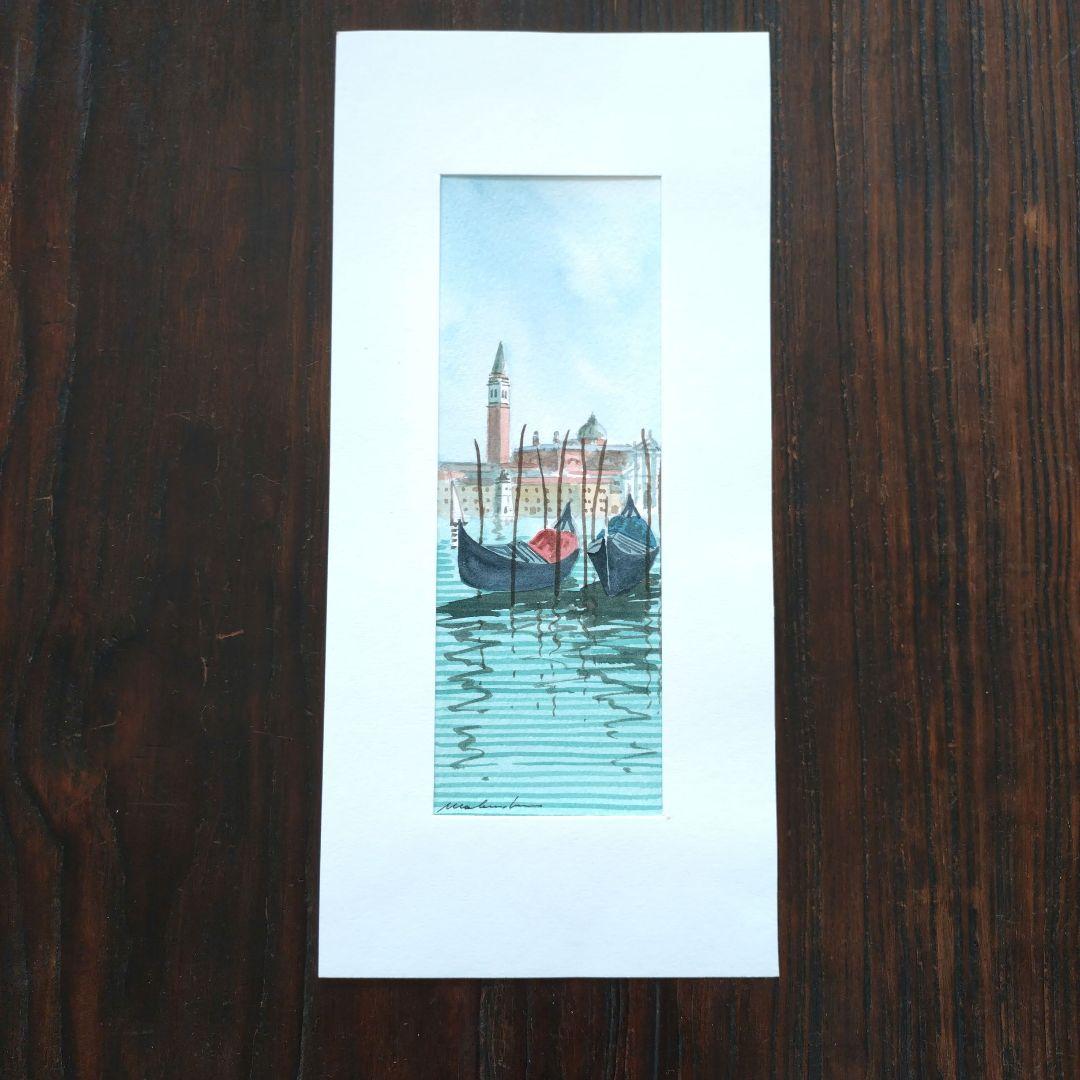 水彩画 ヴェネツィア ゴンドラの風景　一点物