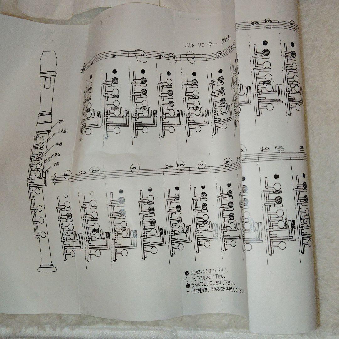 YAMAHA ヤマハ 片手アルトリコーダー 左手用 YRA-900L　運指表