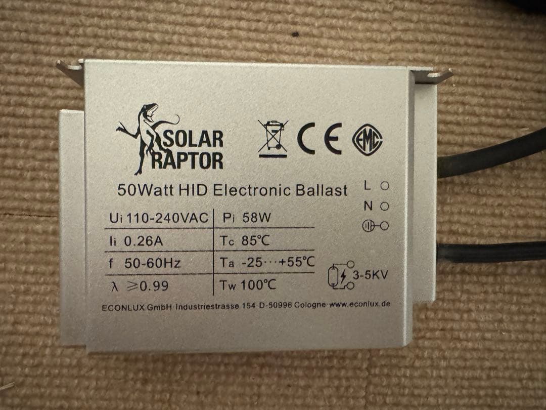 【グリムロ】ゼンスイ ソーラーラプター HIDランプ 50W