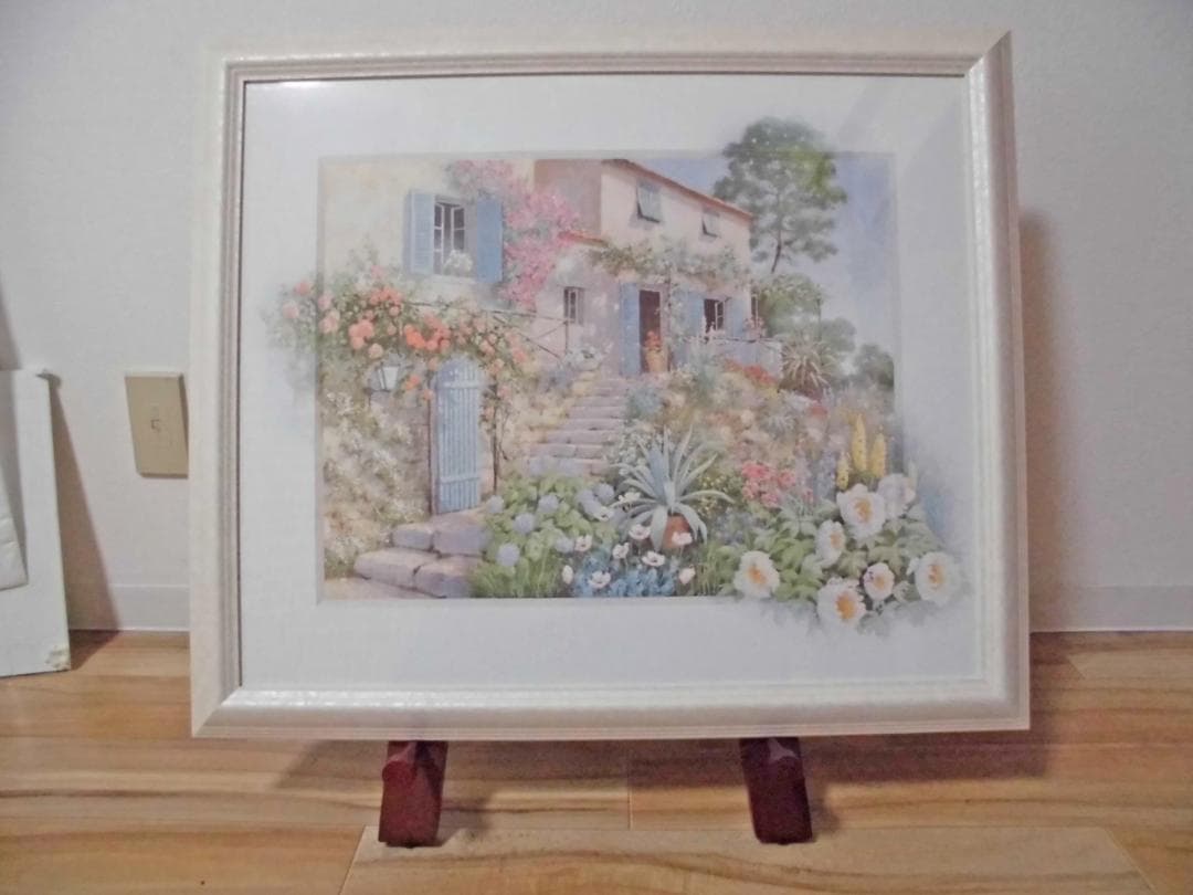 インテリアアート絵画　ピーター・モッツ　イーゼル付き　自然豊かでノスタルジック