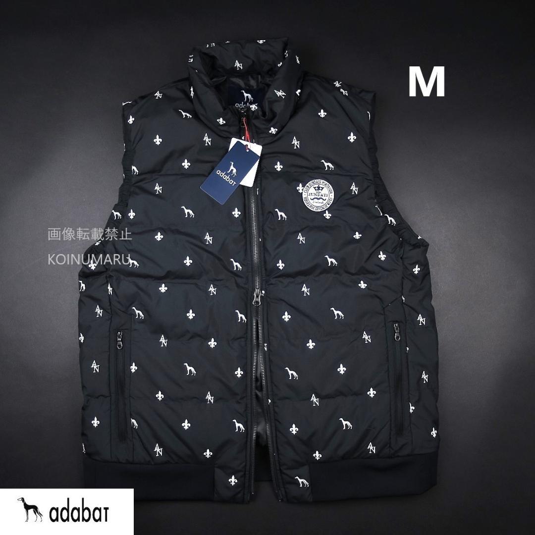 adabat エンブロイダリー モノグラム 中綿ベスト M