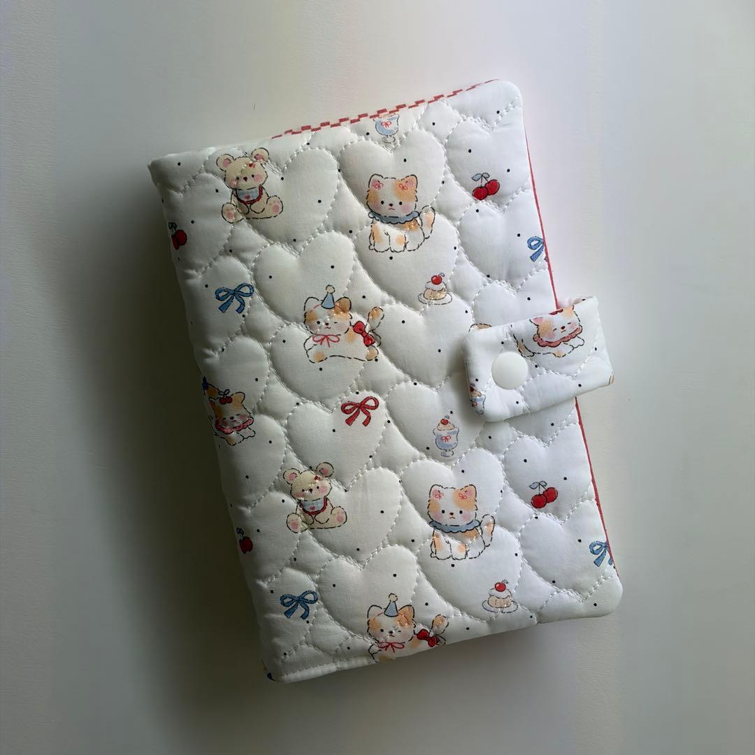 バインダーカバー　ハートレトロ柄　A6 韓国　貯金