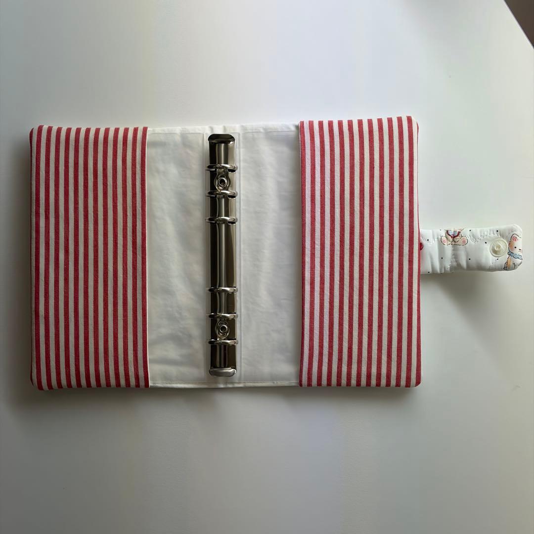 バインダーカバー　ハートレトロ柄　A6 韓国　貯金