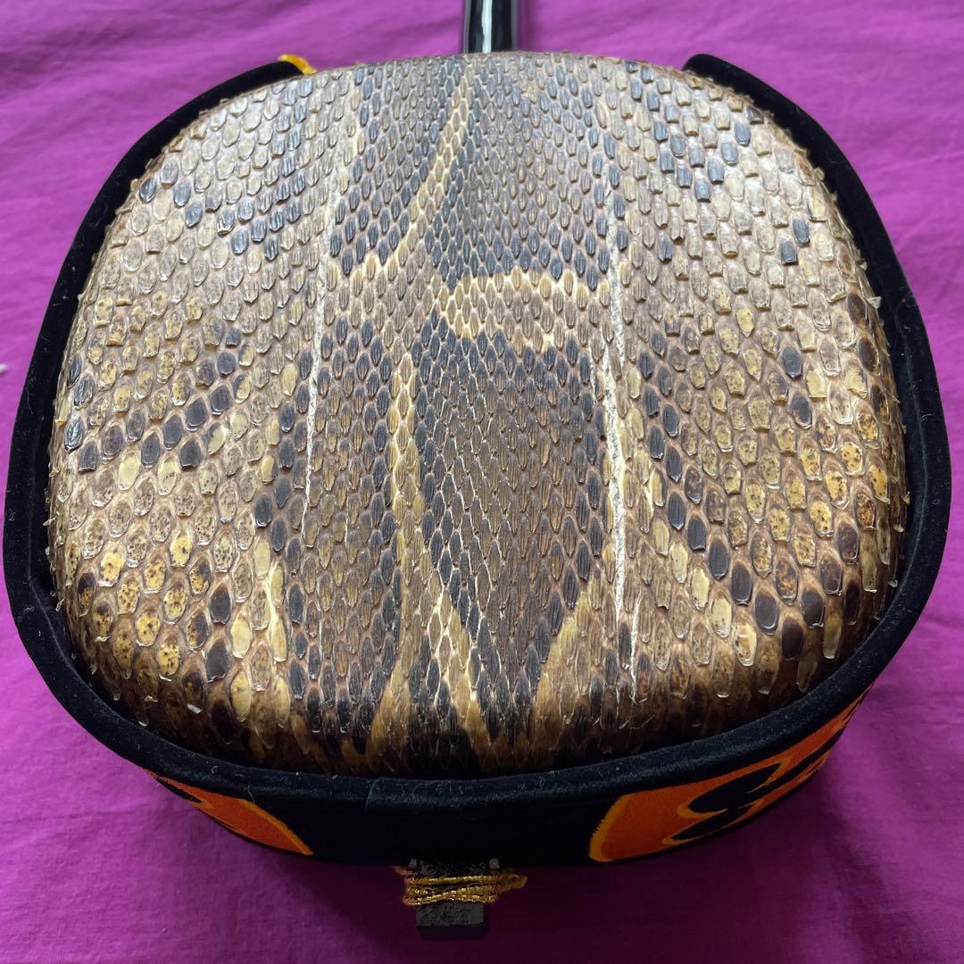 三線本体 ヘビ革 ケース付き