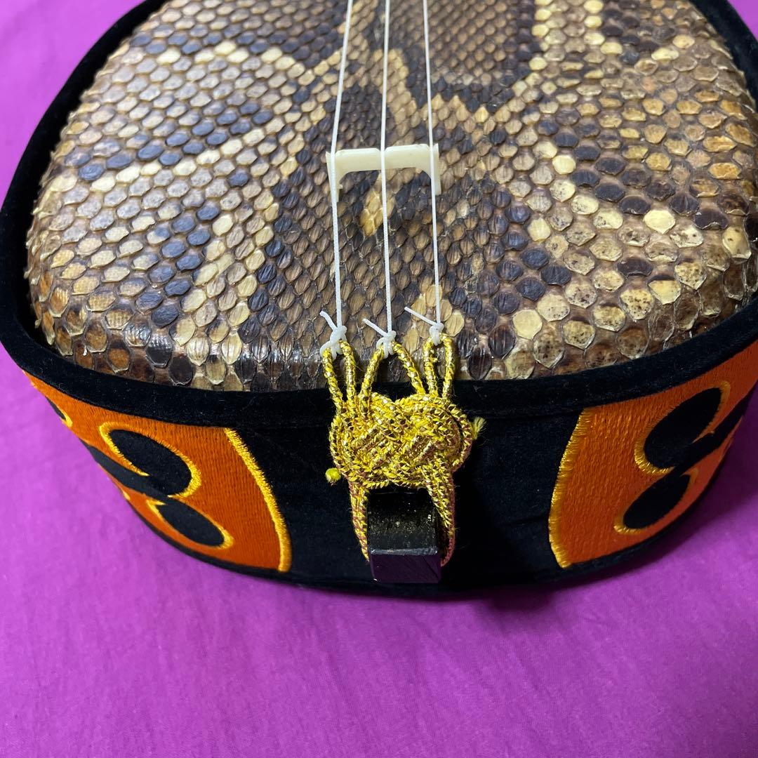 三線本体 ヘビ革 ケース付き