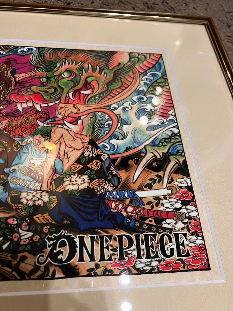 ワンピース　ONE PIECE 複製原画　ルフィ　ナミ　ゾロ　虎　龍　和　和の国