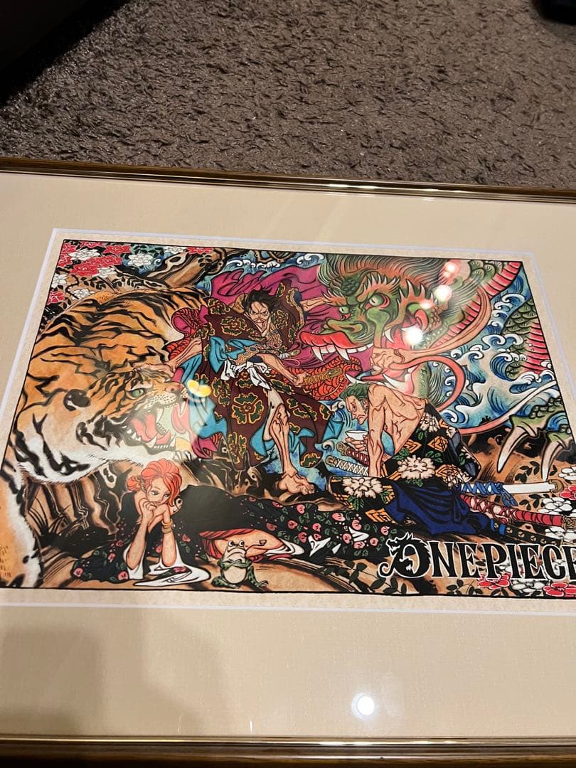 ワンピース　ONE PIECE 複製原画　ルフィ　ナミ　ゾロ　虎　龍　和　和の国