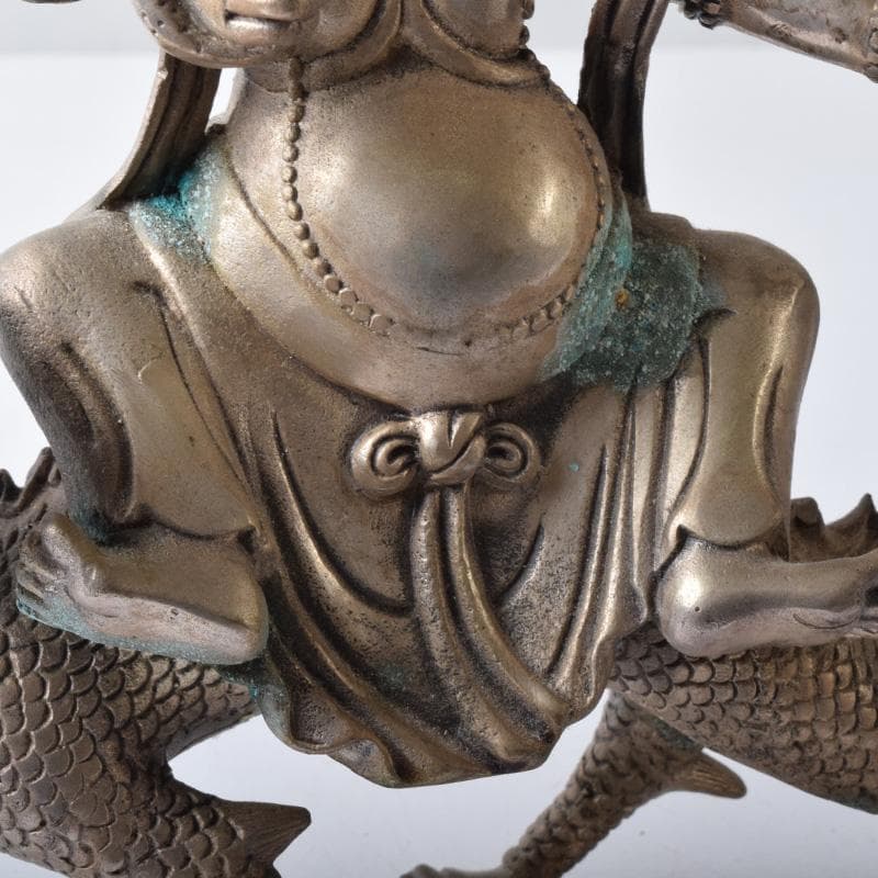 仏教美術　白銅　チベット仏　ヴァジュラパーニ　金剛手菩薩　仏像　V　7735