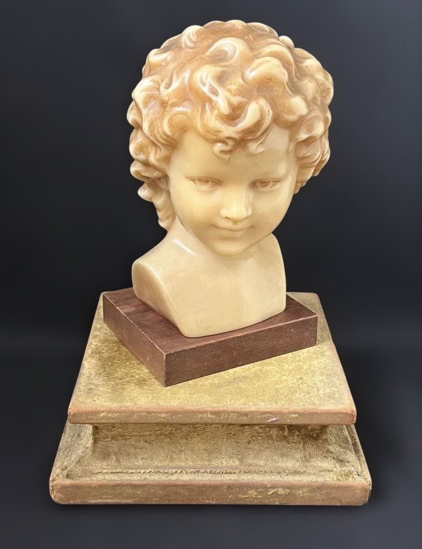 19世紀末 フランス アンティーク ワックス少年静かな佇まいの胸像