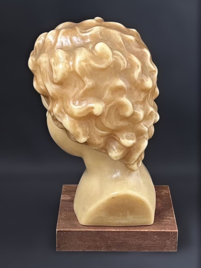 19世紀末 フランス アンティーク ワックス少年静かな佇まいの胸像