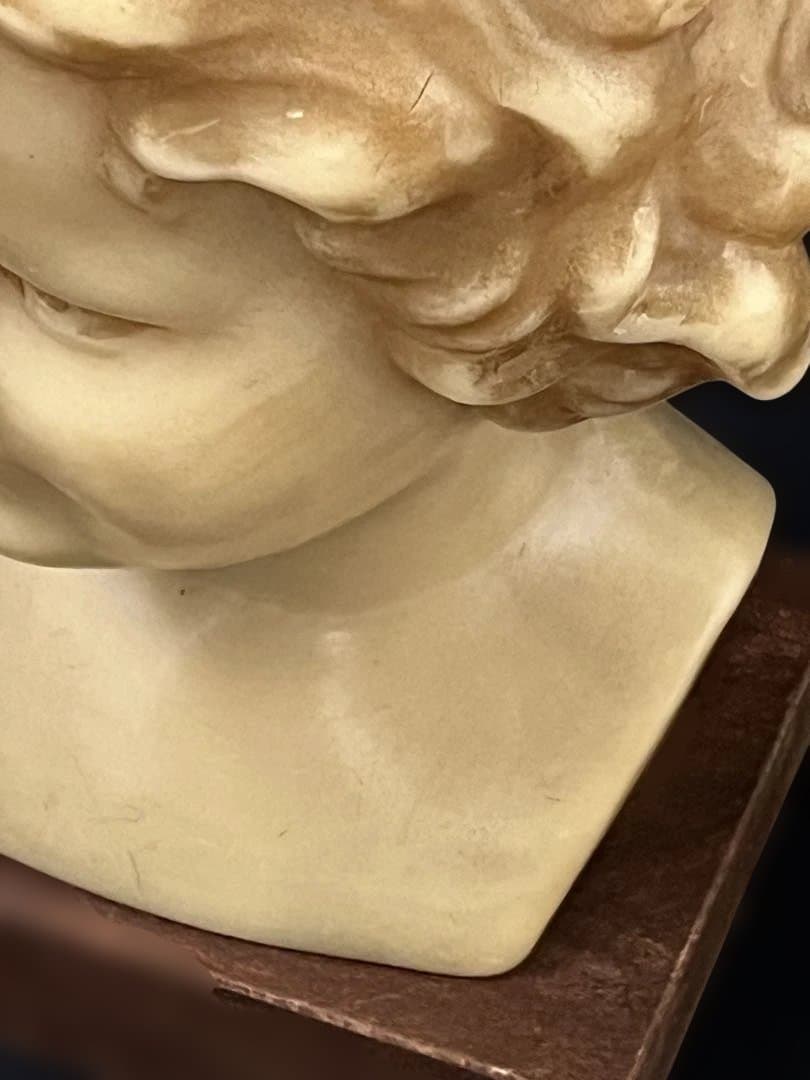 19世紀末 フランス アンティーク ワックス少年静かな佇まいの胸像