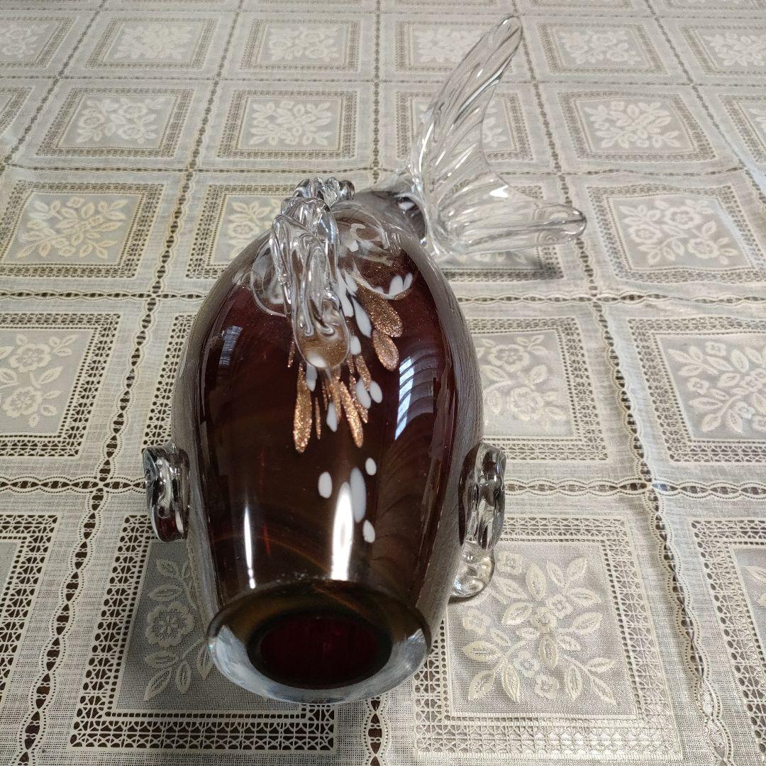 \"未使用\"　小樽北一硝子製『錦鯉』金箔