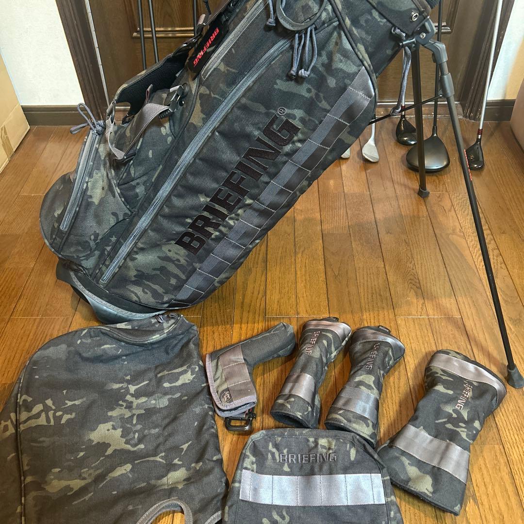 ブリーフィング　キャディバッグ CR-4 カモ柄 ヘッドカバーセット
