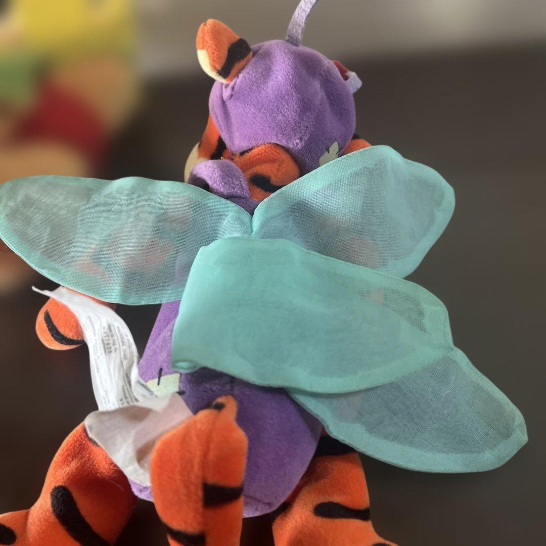 【希少】ディズニー プーさん ぬいぐるみ 3体セット てんとう虫 ひまわり 蝶々