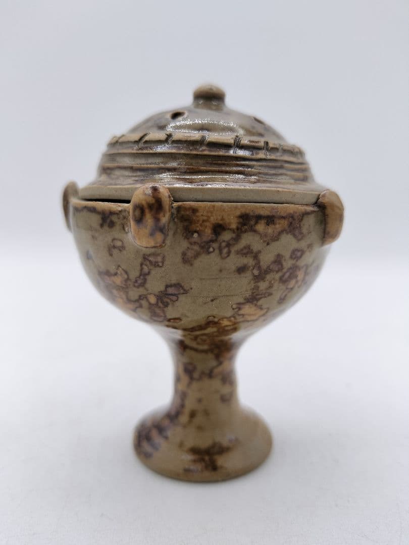 c836 蓋置 火屋香炉 遠州七窯志戸呂焼 白幡鳳悦 木箱 茶道具 古物