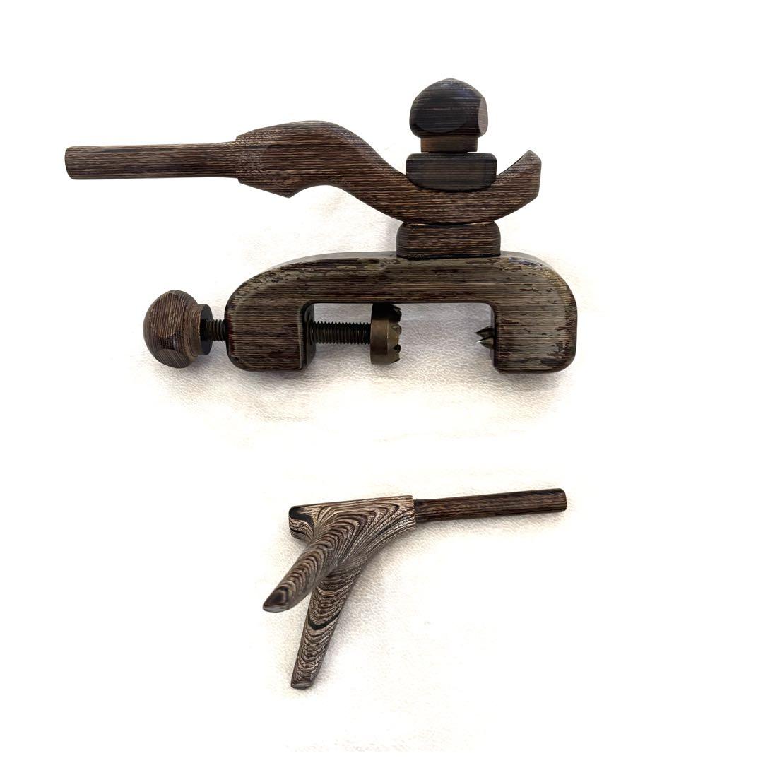 ヘラブナ 釣り部品 竿受け 万力 木製 フィッシング用品 小物入れバッグ付き