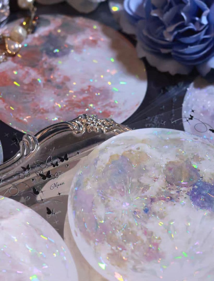 切売 932★ 海外 マスキングテープ マステ PET 装飾 月 贝壳光