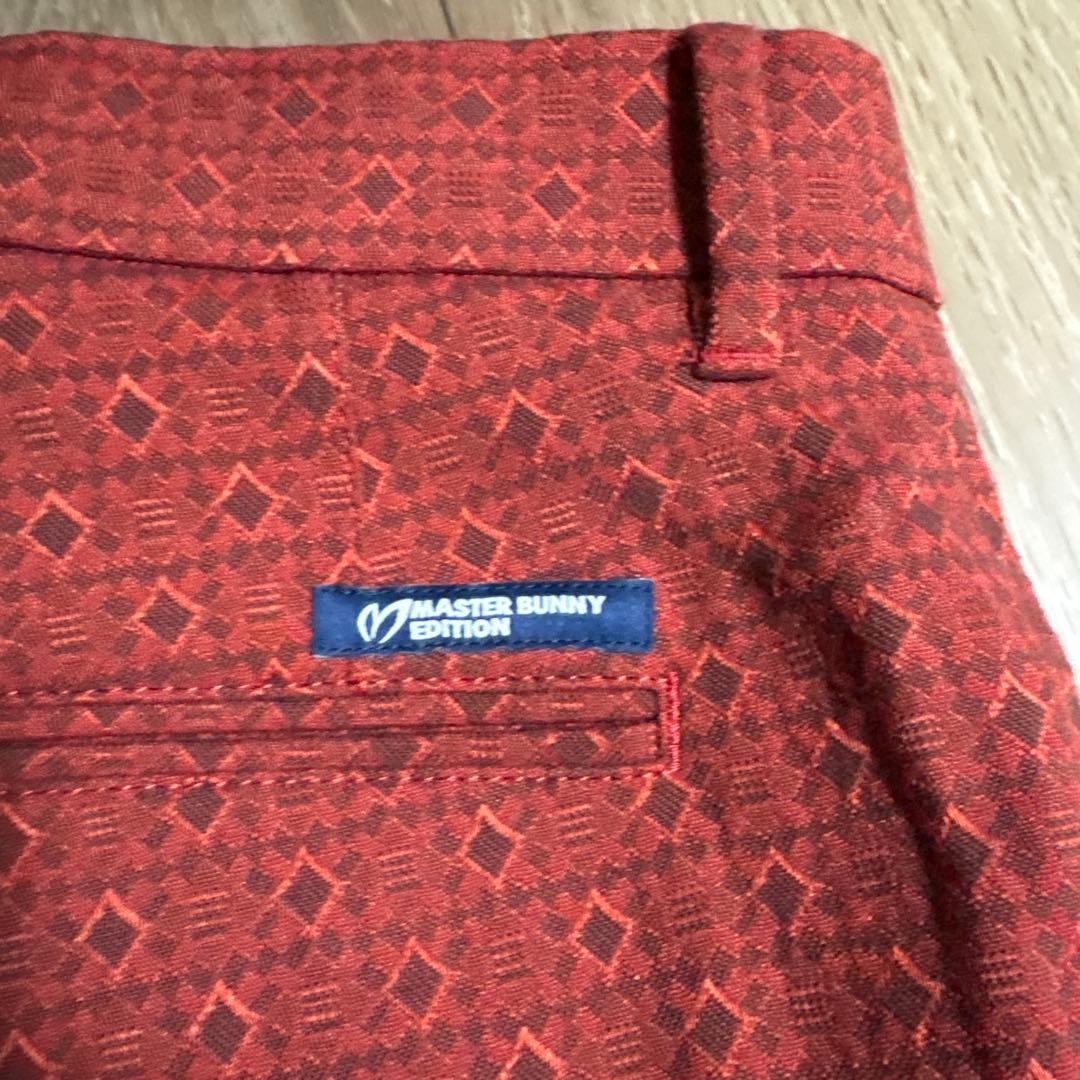 マスターバニー 幾何学模様 赤 メンズパンツ