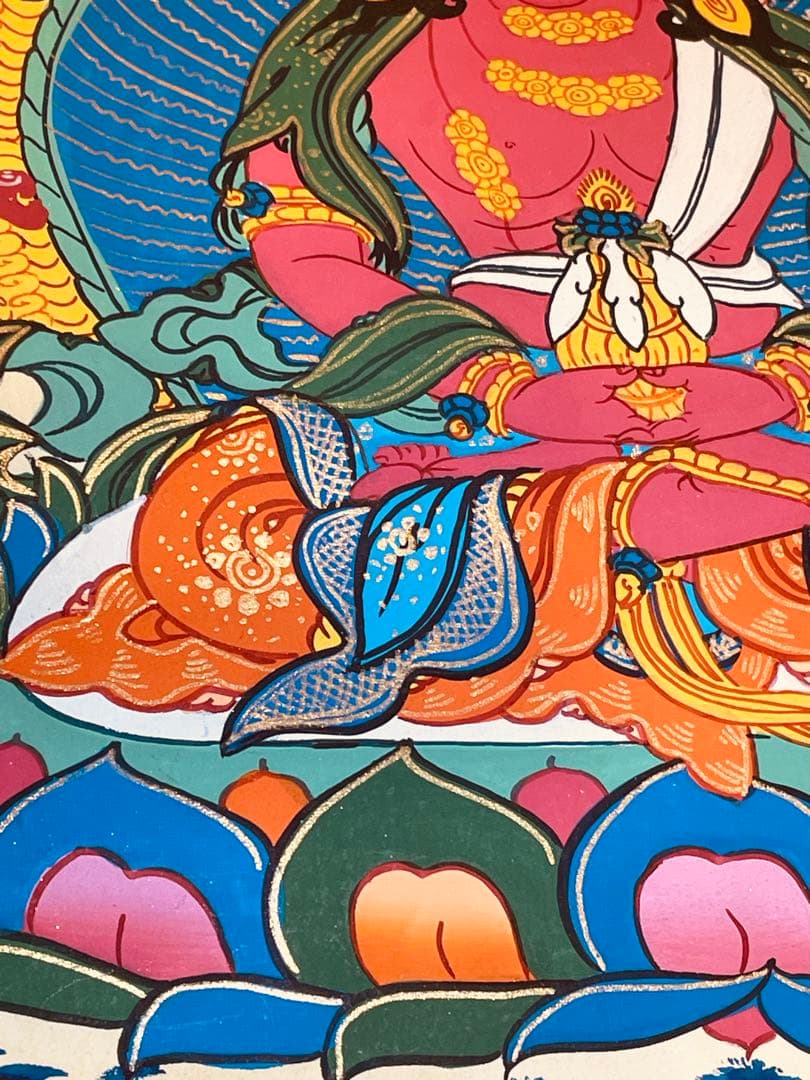 《手描き肉筆画》阿弥陀如来 タンカ 曼荼羅 チベット密教 仏画 a1 仏教美術