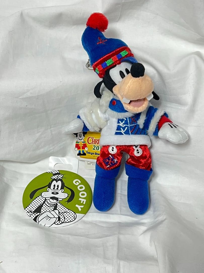 匿名配送/グーフィー 2013 X'mas ぬいぐるみバッジ＋缶バッジ