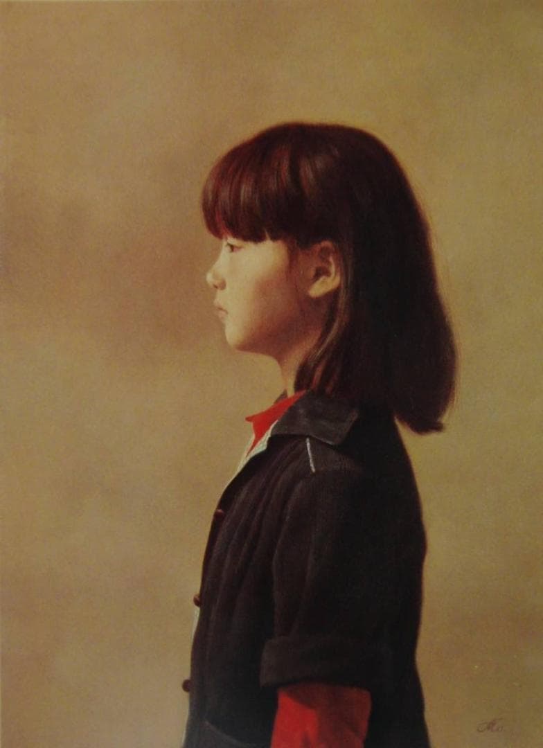 森本 草介　「青い上衣」、厳選、希少画集・額装画、人気作品、新品高級額 額装付