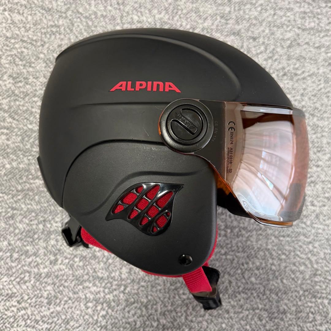 ALPINA ジュニアスキー・スノボー用ヘルメット ミラーシールド付き