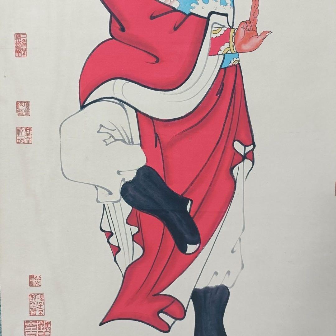 吴道子 钟馗図》 中堂掛軸 鑑賞用 宣紙装裱／魔除け・開運飾り