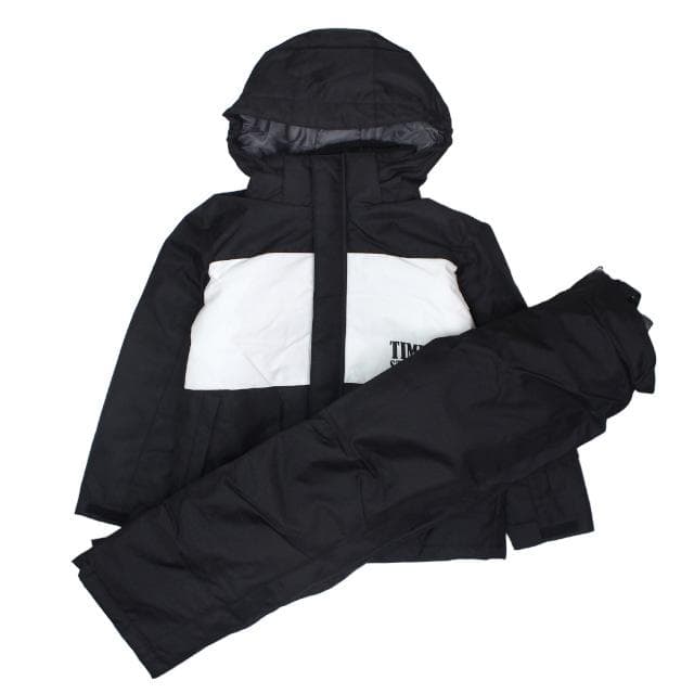 スキーウェア 男の子 上下セット サイズ調整 耐水圧5000mm ブラック160