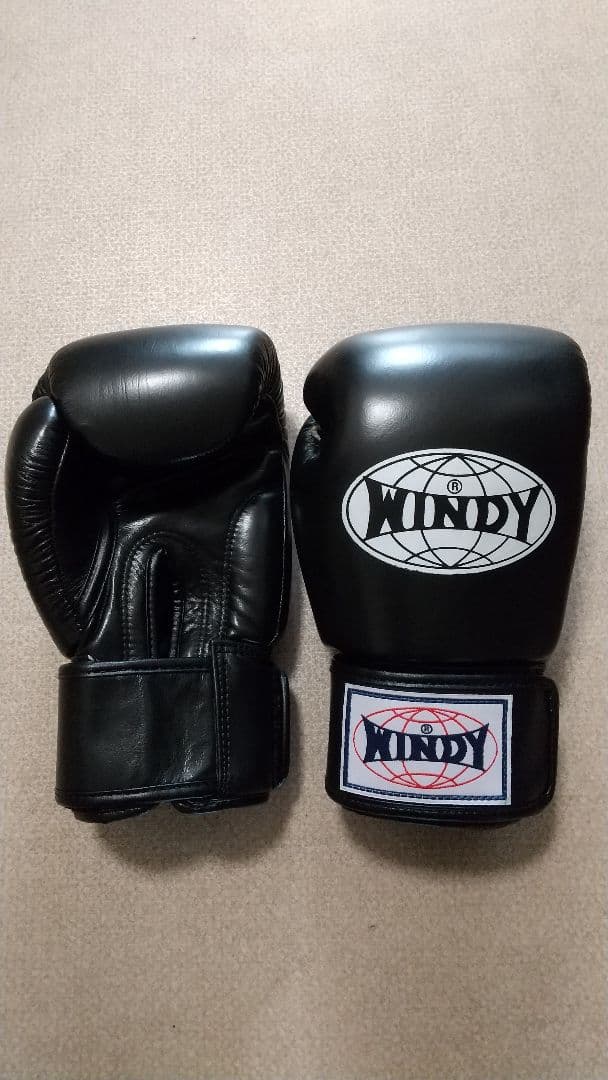 本革製WINDYボクシンググローブ 10oz 黒キックボクシング