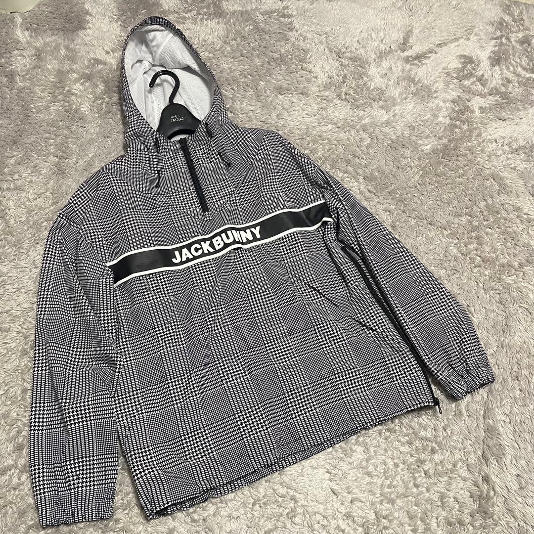極美品　ジャックバニー　千鳥　グレンチェック　ブルゾン 　黒　白　パーカー　4