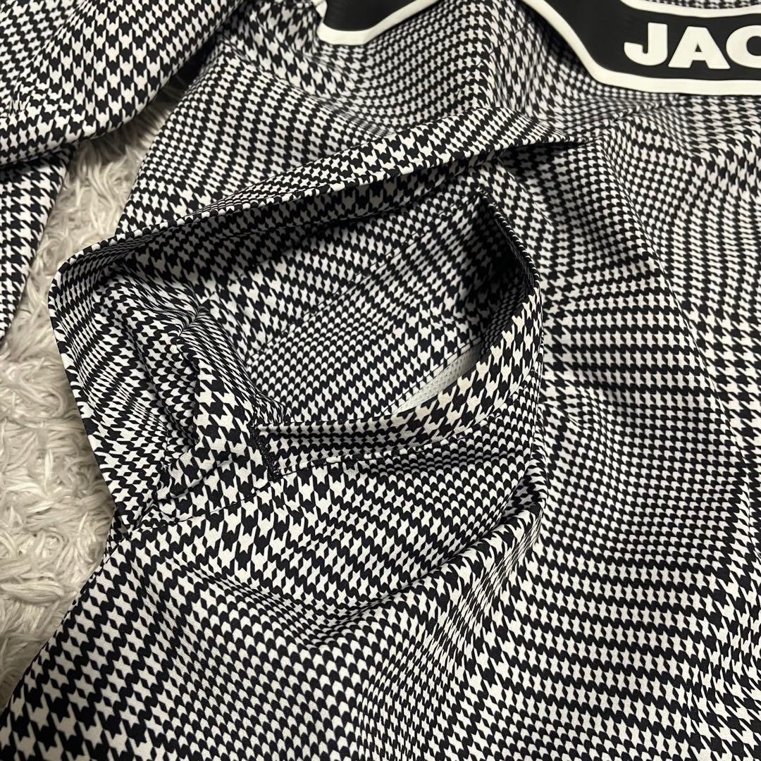 極美品　ジャックバニー　千鳥　グレンチェック　ブルゾン 　黒　白　パーカー　4