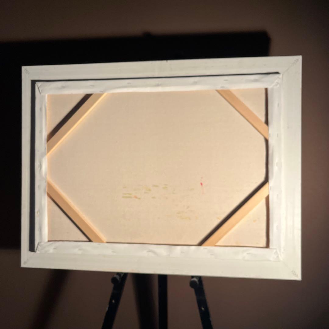 手書き油絵 モンサン・ミッシェル 額付 肉筆絵画 インテリア 油彩画